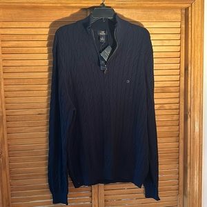 Brooks Brothers 346 supima cotton zipper blue sweater